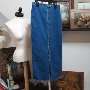 Womens Skirt Sz 6 ASOS Long Jean denim skirt ripped
